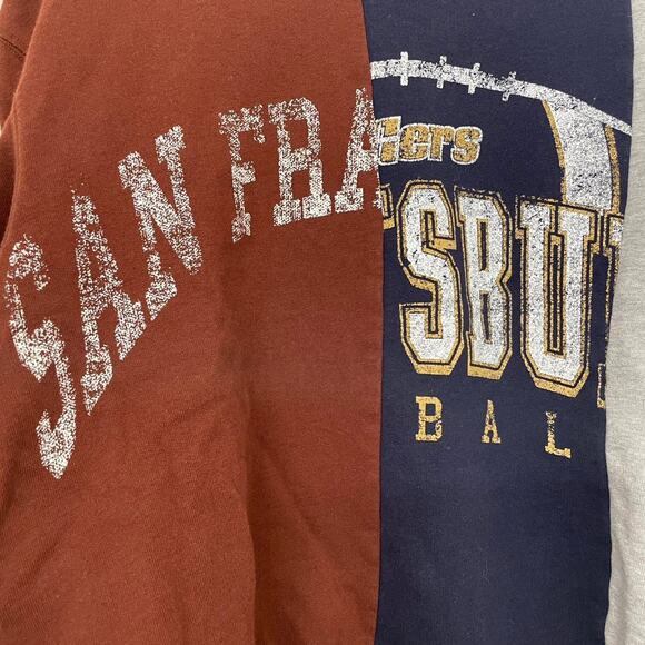 San Francisco Reworked Crewneck Sweatshirt Urban Outfitters Multicolor Small - Picture 5 of 8